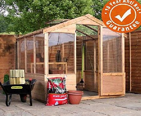 Waltons 4x6 Evesham Wooden Greenhouse - Shiplap Tamp;G, Shatterproof Glazing - By Waltons