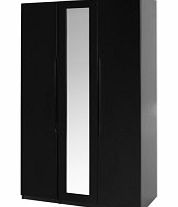 Wardrobe Turin 3 Door Wardrobe Mirror - Black