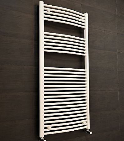 WarmeHaus Contemporary Curved Heated Towel Rail Radiator 1500 x 600 - White