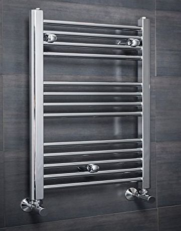 WarmeHaus Contemporary Straight Heated Towel Rail Radiator 700 x 450 Chrome