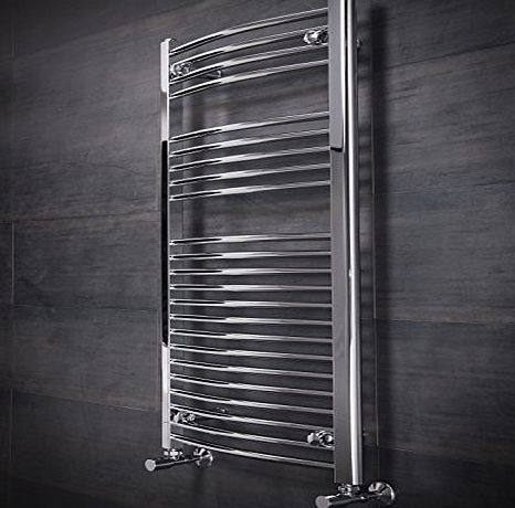 WarmeHaus Curved Heated Towel Rail Radiator 1100 x 500 Chrome - 10 YR GUARANTEE