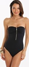 Watercult, 1295[^]270526 Summer Solids Zipped Bandeau One Piece - Black