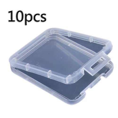 Waterwood Water & Wood 10pcs TF Micro SD SDHC MMC CF Memory Card Plastic Clear Holder Box Storage Case