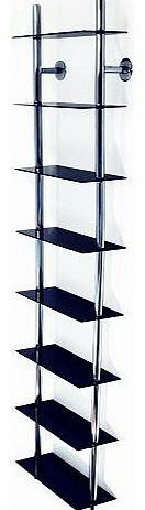 MAXWELL - Wall Mounted Glass CD / DVD / Blu-ray Storage Shelf - Black