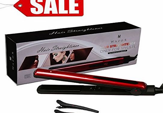 Wazor S008 Ceramic Tourmaline Hair Straightener 1 Inch 3D Floating Flat Iron Digital LED Temperature Display Auto Shut off UK Plug