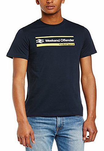 Weekend Offender Mens Football Special Crew Neck Short Sleeve T-Shirt, Blue (Navy), Medium