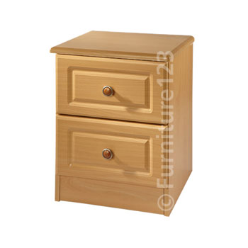 Amelie 2 Drawer Bedside Table in Beech