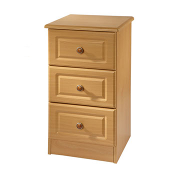 Amelie 3 Drawer Bedside Table in Beech