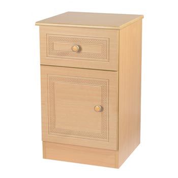 Eske 1 Drawer 1 Door Bedside Table in Beech