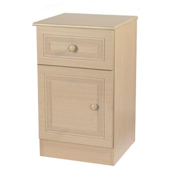 Welcome Furniture Eske 1 Drawer 1 Door Bedside Table in Light Oak