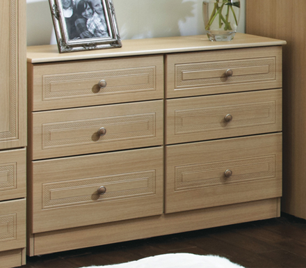 Eske Wide 6 Drawer Chest in Light Oak