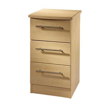 Welcome Furniture Loxley 3 Drawer Bedside Table in Maple