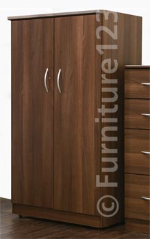 Stratford 2 Door Low Wardrobe in Walnut