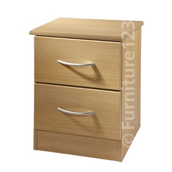 Stratford 2 Drawer Bedside Table in Light Oak