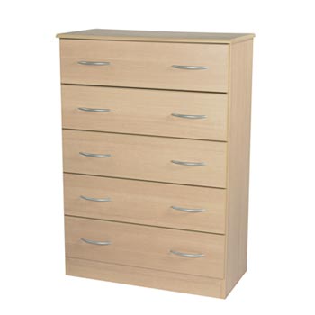 Stratford 5 Drawer Chest in Light Oak