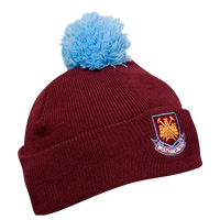 Ham United Knitted Bobble Hat - Claret.