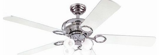 Westinghouse Helix Fusion 132 cm/ 52-inches Ceiling Fans, Chrome-Black/ White