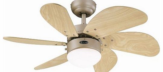 Westinghouse Ceiling Fans Westinghouse Turbo Swirl 76 cm/ 30-inches Ceiling Fans, Titanium-Light Maple