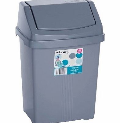 Wham 8L 8 Litre Waste Rubbish Refuse Kitchen Bedroom Bathroom Plastic Small Swing Bin