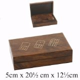 Widdop, Bingham & Co Ltd Wooden Games Set - Dark Wood Double Nine Domino Set