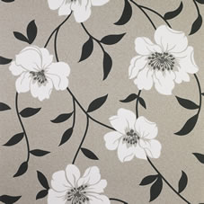 Wilkinson Plus Fresco Lucie Wallpaper Charcoal/Beige 58102