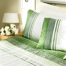 Pleat Duvet Set Green Double