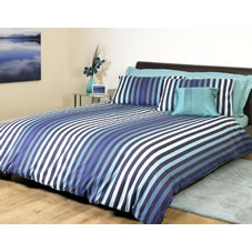 Stripe Duvet Set Blue Double