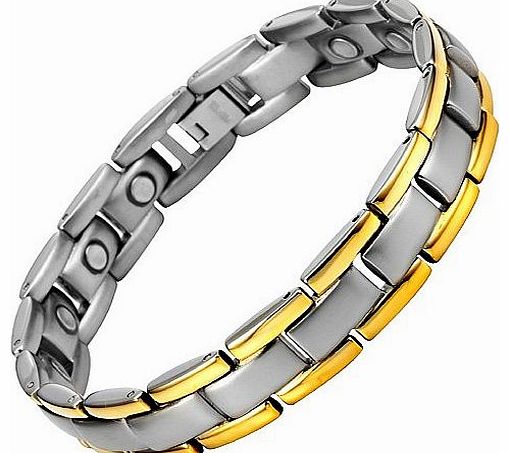 Willis Judd Mens Titanium Magnetic Bracelet In Black Velvet Gift Box   Free Link Removal Tool