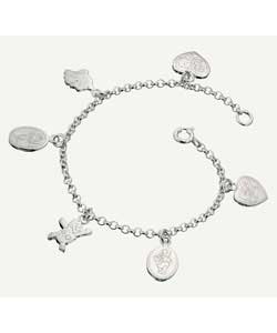 Winnie the Pooh Sterling Silver Multi Charm Bracelet