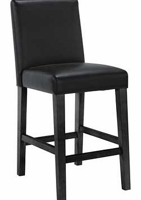 Black Leather Effect Bar Stool