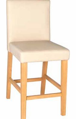 Winslow Cream Oak Stain Leather Effect Bar Stool