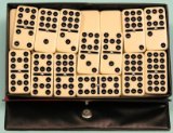 Witzigs Dominoes-double nine, plastic,black spots,spinners-00122