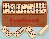 Witzigs Dominoes- double six, plastic,black spots,spinners-00121