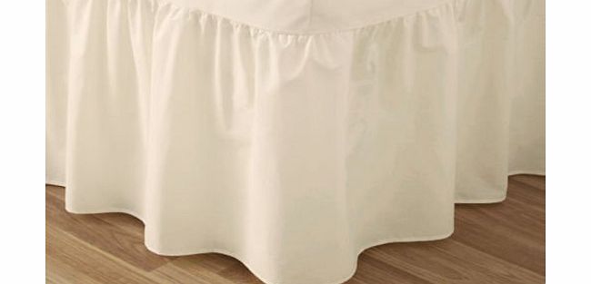 WL wish.list LUXURY PLAIN DYED POLYCOTTON FITTED VALANCE SHEET - SOFT FABRIC (Cream, Single)