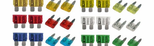 wlw SKODA Fabia 99- CAR BLADE FUSE REPLACEMENT Mini Standard Fuse Box Kit 5 10 15 20 25 30 AMP