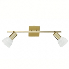 Wofi Lighting Angola Matt Brass Ceiling Light with 2 Spotlights