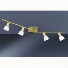 Angola Matt Brass Ceiling Light with 4 Spotlights