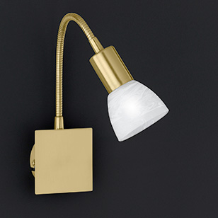 Angola Modern Brass Matt Wall Light With A Single Spotlight On A Flexible Arm