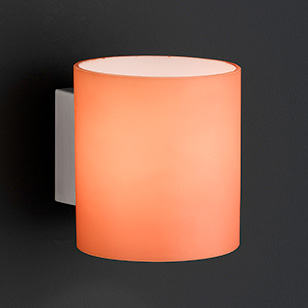 Wofi Lighting Aqaba Modern Nickel-matt Wall Light With An Orange Glass Shade