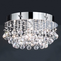 Wofi Lighting Baima Chrome and Crystal Ceiling Light Small