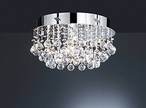 Wofi Lighting Baima Chrome And Crystal Round Ceiling Light