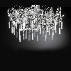 Charm Chrome and Decorative Glass Ceiling Light