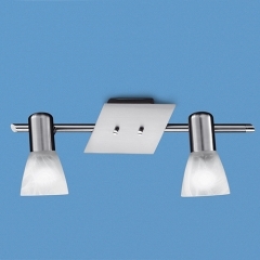 Wofi Lighting Colo Nickel Ceiling Light with Twin Spotlights