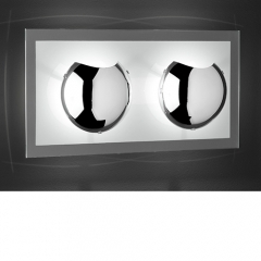 Wofi Lighting Colombo Glass and Chrome Double Wall Light