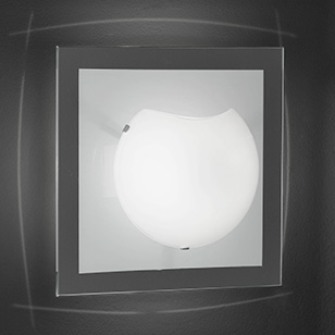 Wofi Lighting Colombo Modern White Glass Square Wall Light