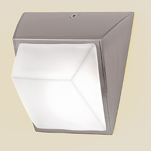 Wofi Lighting Corny Modern Wall Light In Nickel Matt With White Glass Shade