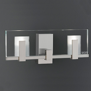 Wofi Lighting Darya Modern Wall Light In Nickel-matt And Glass