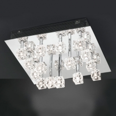 Wofi Lighting Indore Chrome and Glass Ceiling Light