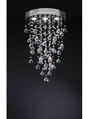 Wofi Lighting Lhasa Chrome And Crystal Round Ceiling Light