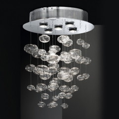 Wofi Lighting Luxor Chrome Ceiling Light with Decorative Glass